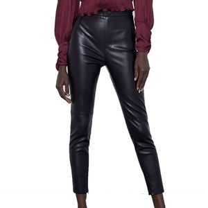 faux leather cropped leggings